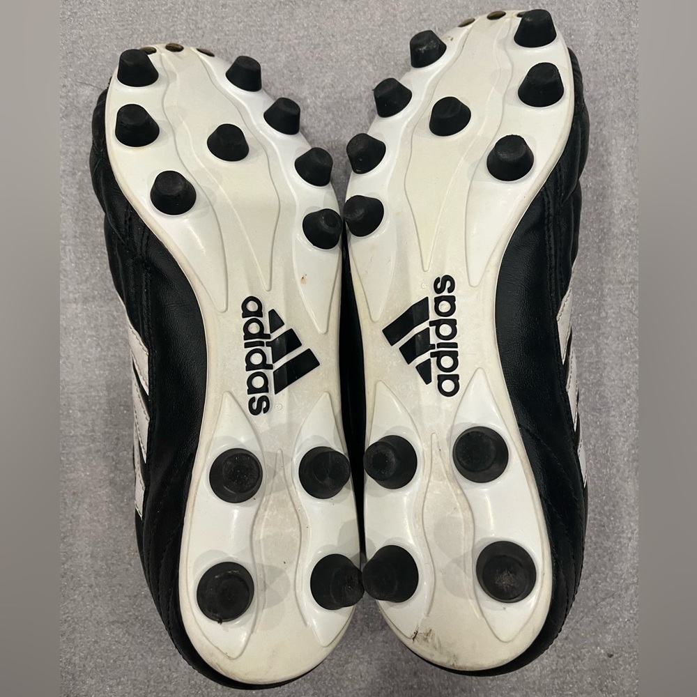 [US8] Vintage Adidas Men's Black and White Leather Cleats Soccer Football - Picture 5 of 6